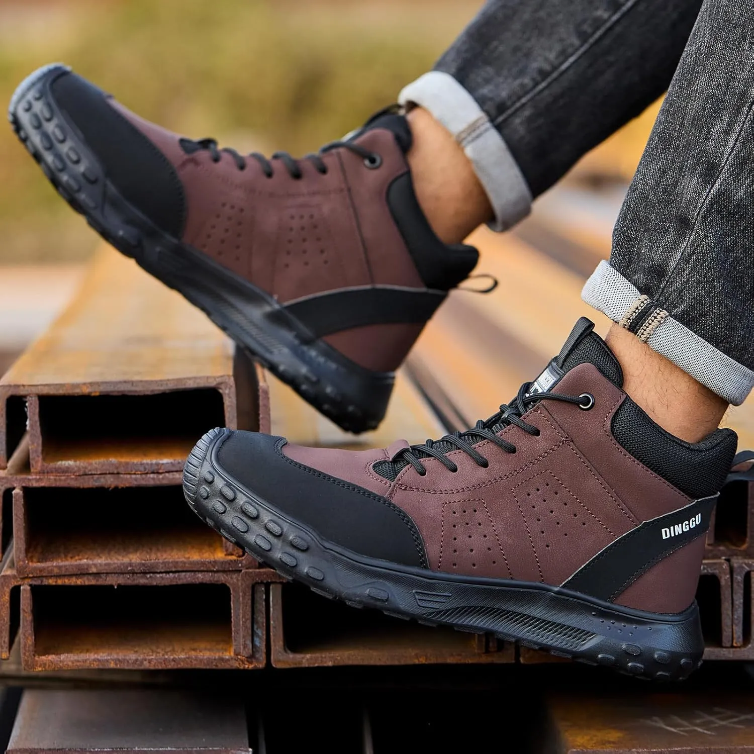 Steel Toe Shoes for Men Women Comfortable Work Shoes Indestructible Construction Work Boots Lightweight Safety Shoes
