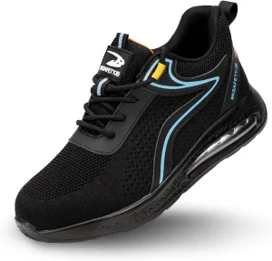 Steel Toe Shoes for Men Women Safety Work Sneakers Indestructible Comfortable Lightweight Breathable Construction Sneakers Anti Smashing Puncture Proof Air Cushion