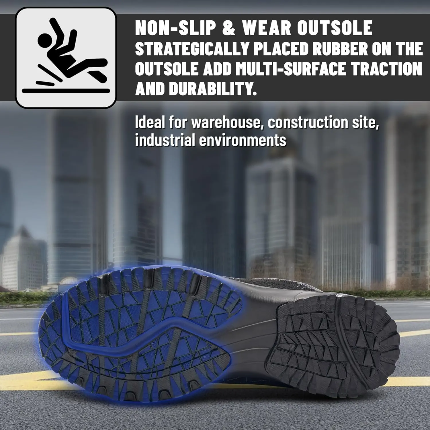 Steel Toe Shoes for Men Women Work Safety Shoes Comfortable Lightweight Puncture Proof Slip Resistant Indestructible Warehouse Industry Construction Shoes