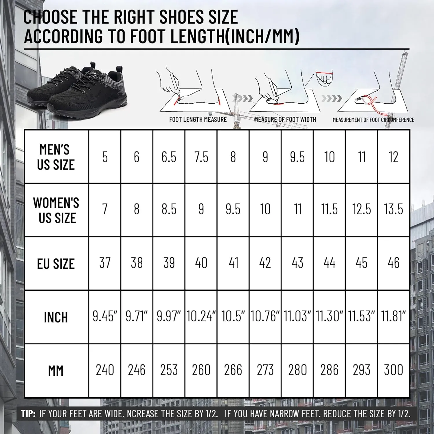 Steel Toe Shoes for Men Women Work Safety Shoes Comfortable Lightweight Puncture Proof Slip Resistant Indestructible Warehouse Industry Construction Shoes