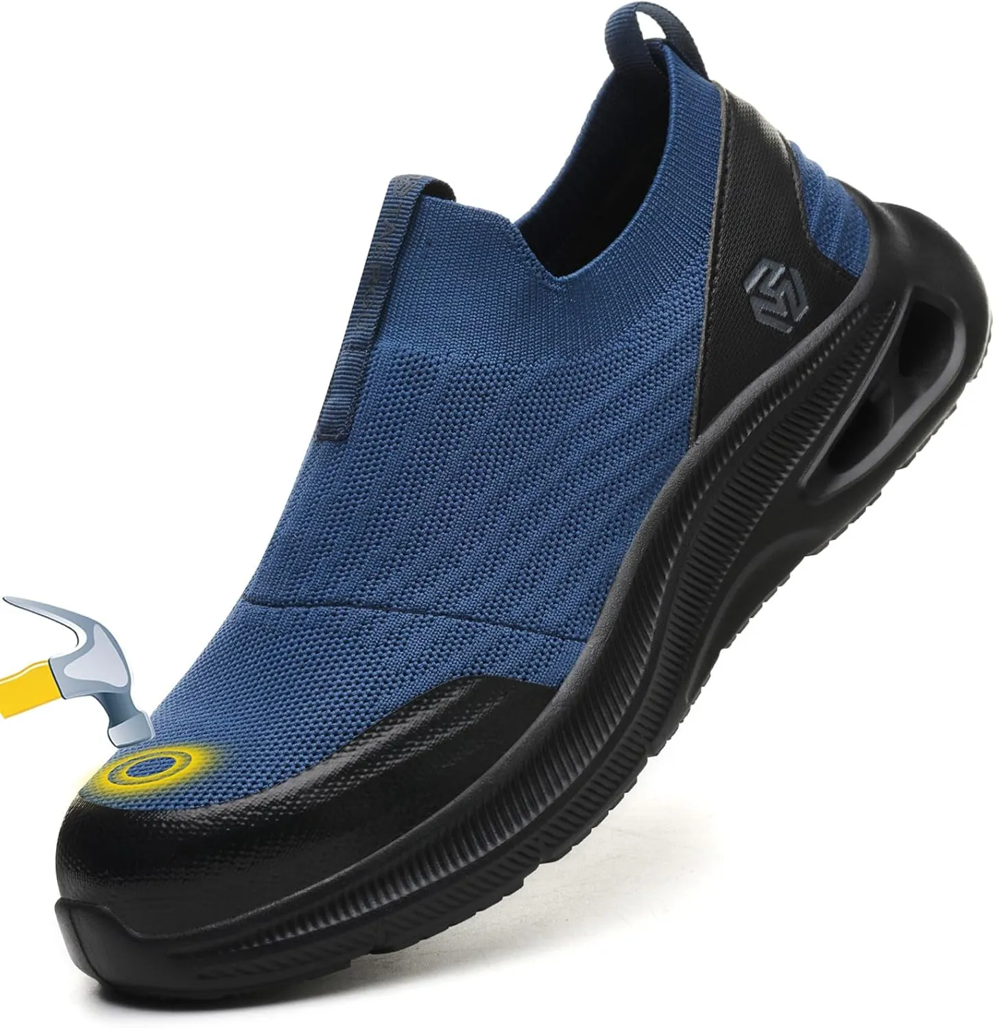 Steel Toe Shoes Men Lightweight Comfortable Work Shoes Slip On Safety Shoe Walking Sneakers Puncture Proof Loafers