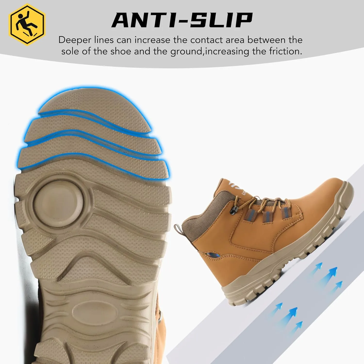 Steel Toe Work Boots for Men Women Slip Resistant Puncture-Resistant Lightweight Safety Shoes Industrial & Construction Work Boots