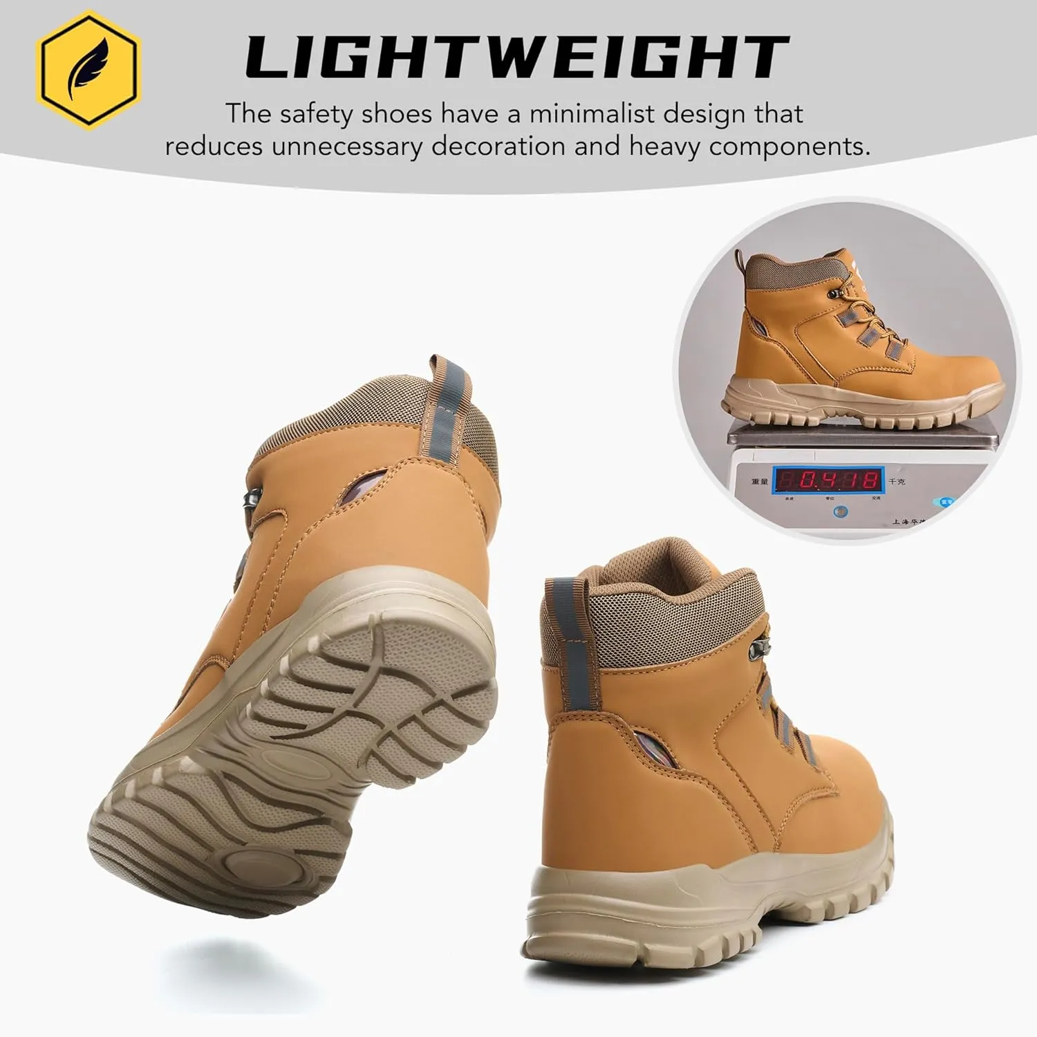 Steel Toe Work Boots for Men Women Slip Resistant Puncture-Resistant Lightweight Safety Shoes Industrial & Construction Work Boots