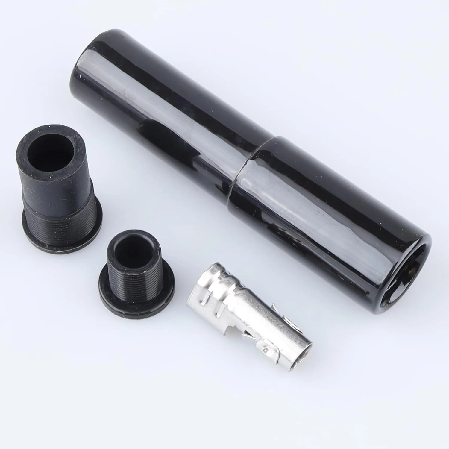 Straight Black Ceramic Spark Plug Boot Kits Fit 8 mm Wires
