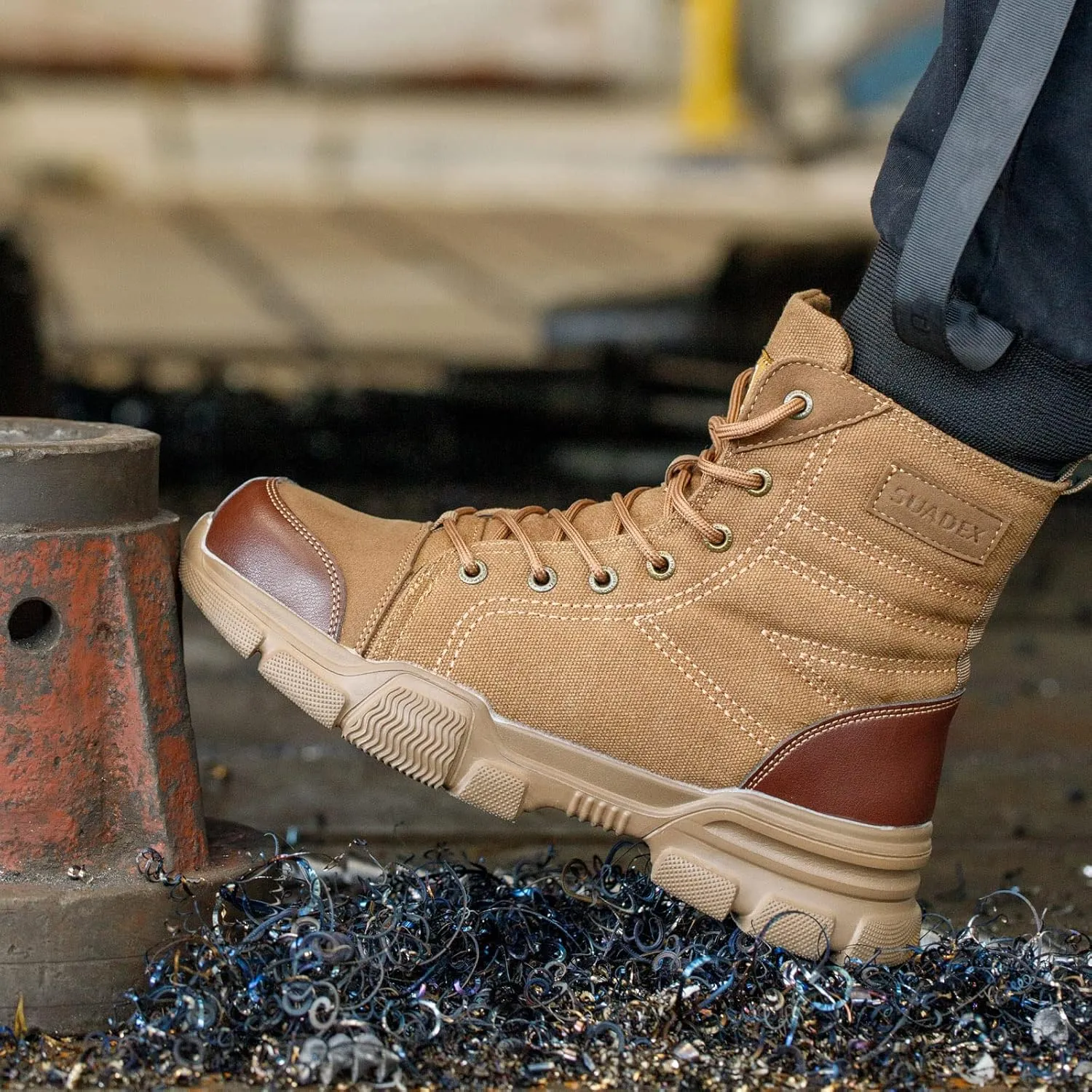 SUADEX Steel Toe Boots for Men Women Indestructible Non Slip Comfortable Work Boot Safety Construction Shoes