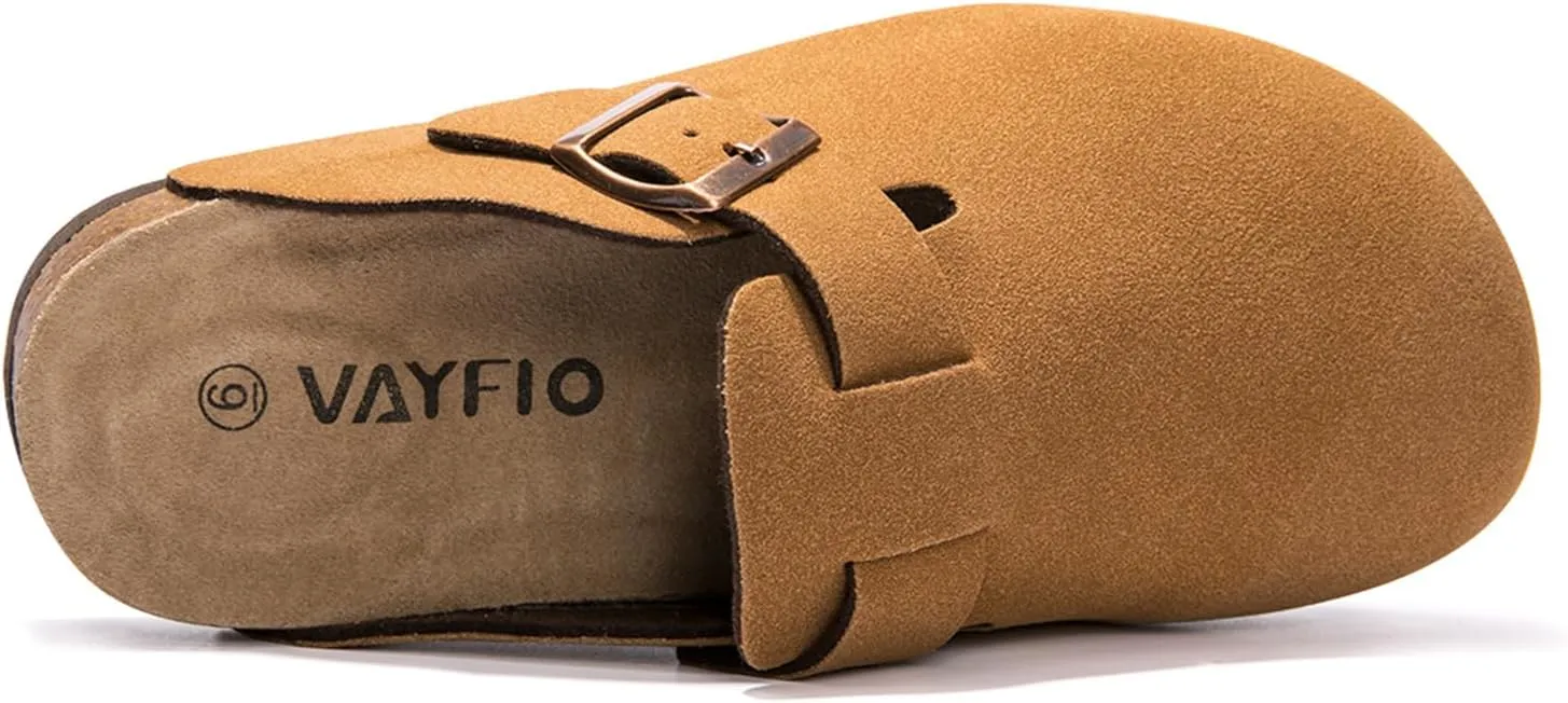 Suede Clogs Potato Shoes Cork Footbed Sandals Comfort Mules with Arch Support Slip On Slippers