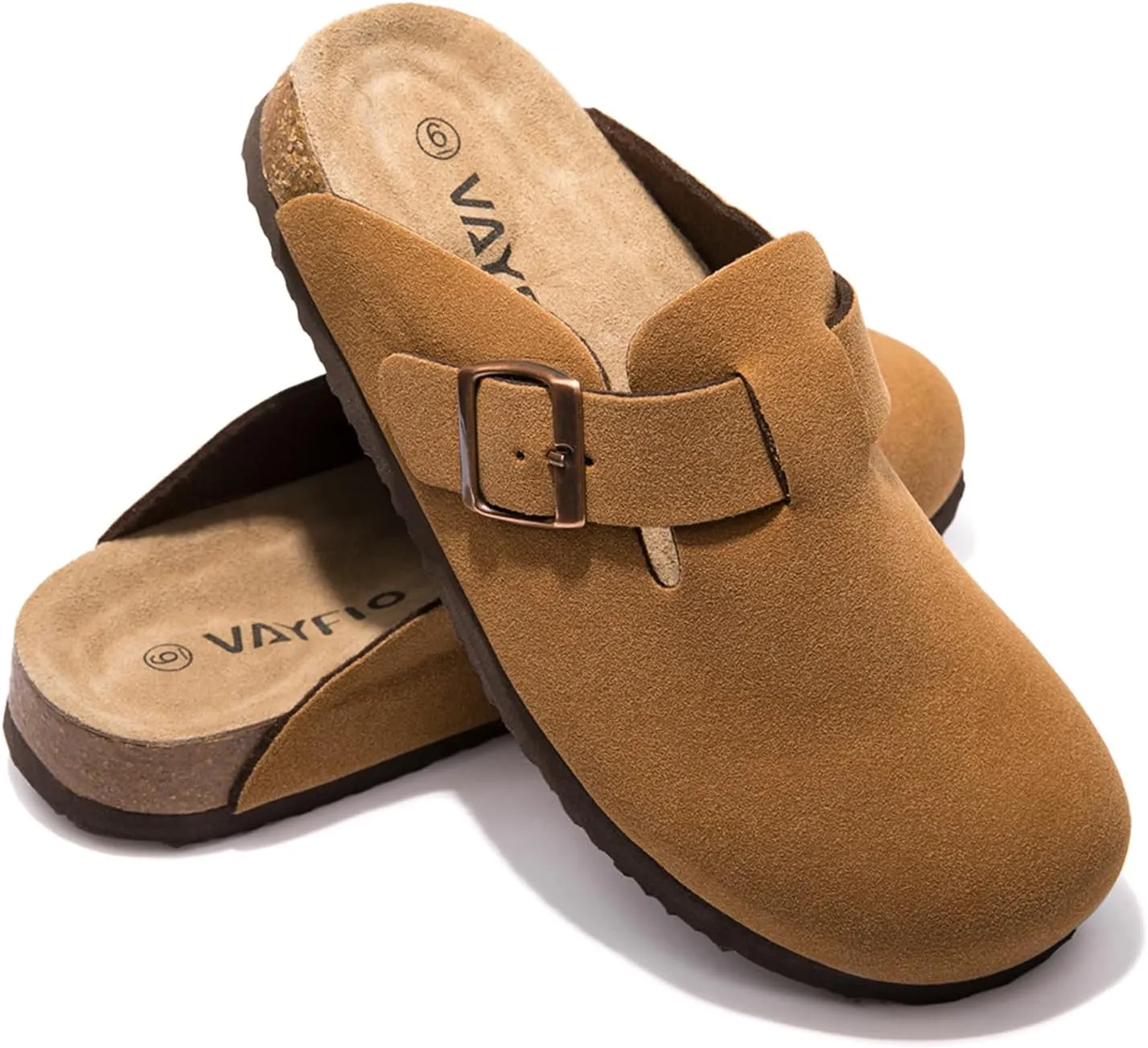 Suede Clogs Potato Shoes Cork Footbed Sandals Comfort Mules with Arch Support Slip On Slippers