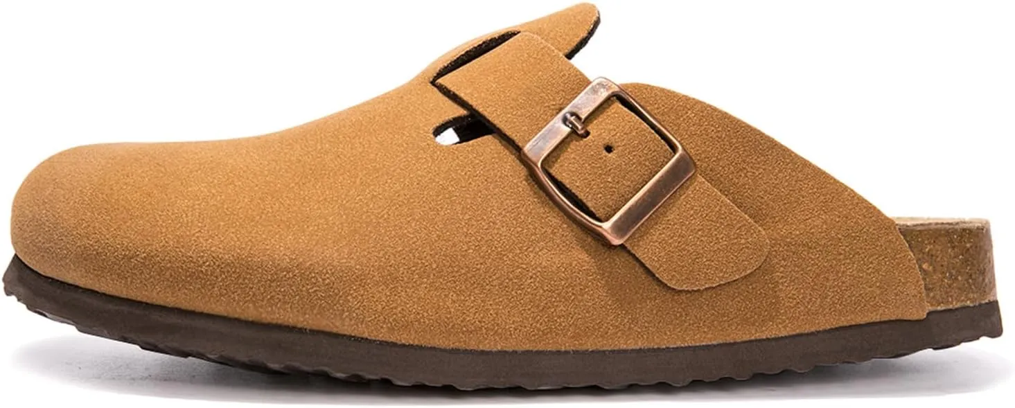 Suede Clogs Potato Shoes Cork Footbed Sandals Comfort Mules with Arch Support Slip On Slippers