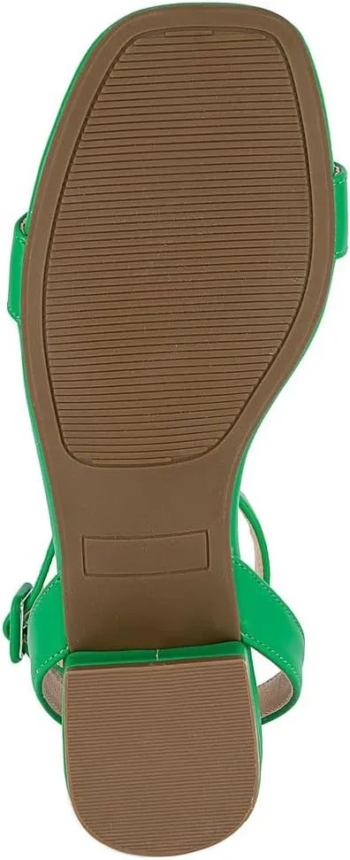 Sugar Women's Low Block Heel Dress Sandals – Ankle Strap Open Toe Comfortable Walking Heels for Casual, Party, or Work