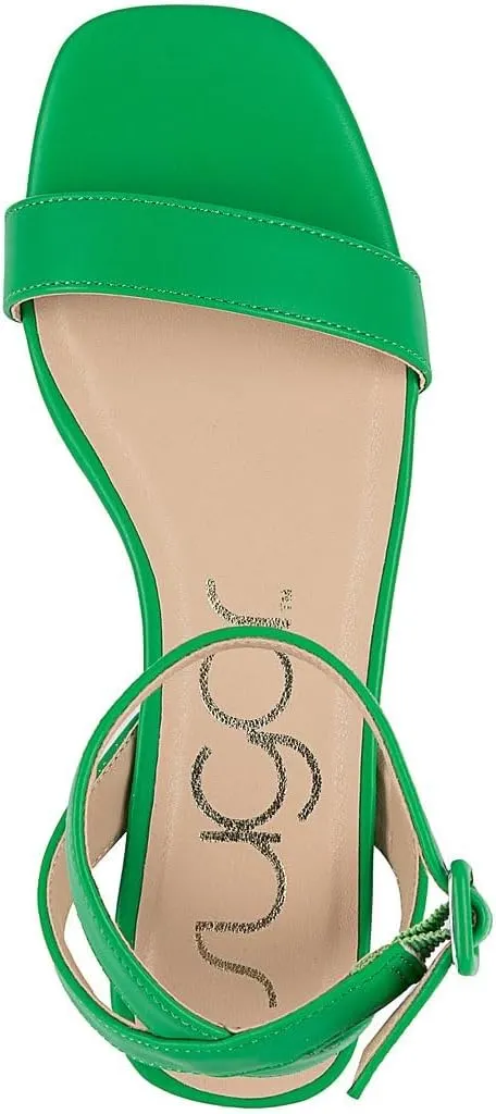 Sugar Women's Low Block Heel Dress Sandals – Ankle Strap Open Toe Comfortable Walking Heels for Casual, Party, or Work