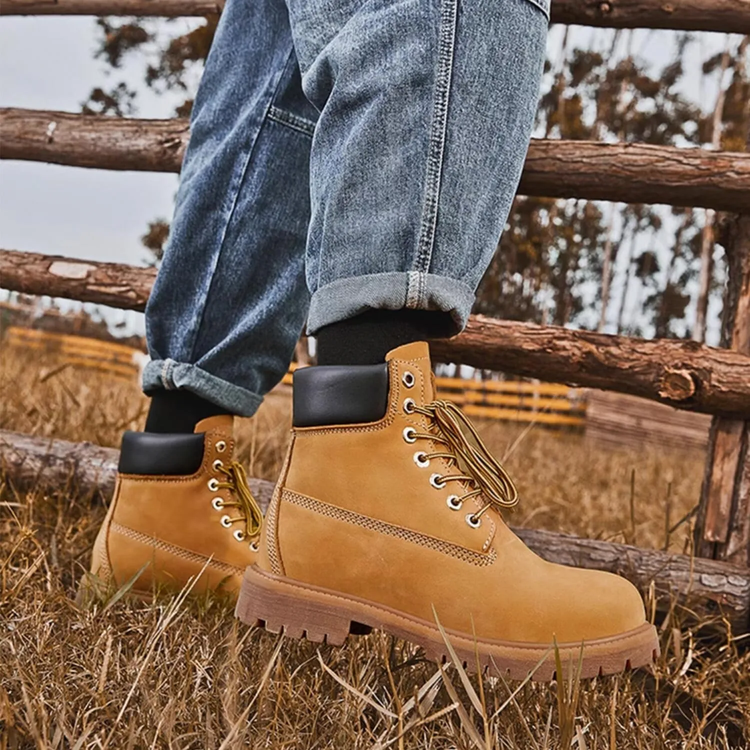 SUREWAY Mens Heavy Duty Soft Toe Work Boots for Men Waterproof,Goodyear Welt,Durable Comfortable Proved,Slip/Oil/Water/Stain Resistant Industrial Safety Construction Shoes