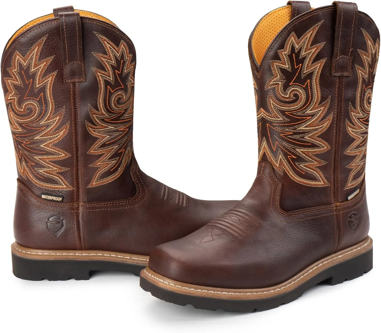 SUREWAY Square Toe Cowboy Boots for Men