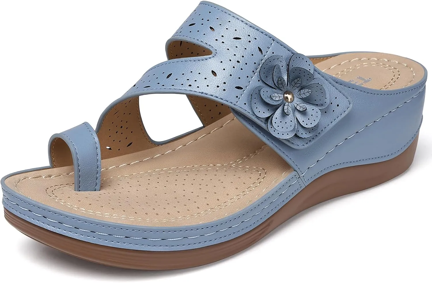 TEMOFON Flip Flops for Women Dressy: Comfortable Walking Summer Sandals Woman 2025 - Slip On Split Toed Thong Sandal