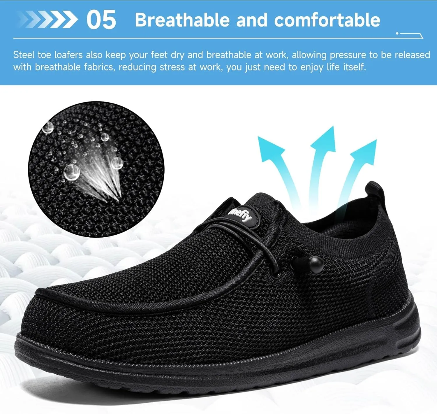 Tinefiy Steel Toe Shoes for Women Lightweight Comfortable Slip On Safety Work Sneakers Cushion Puncture Proof Shoes Indestructible Shoe