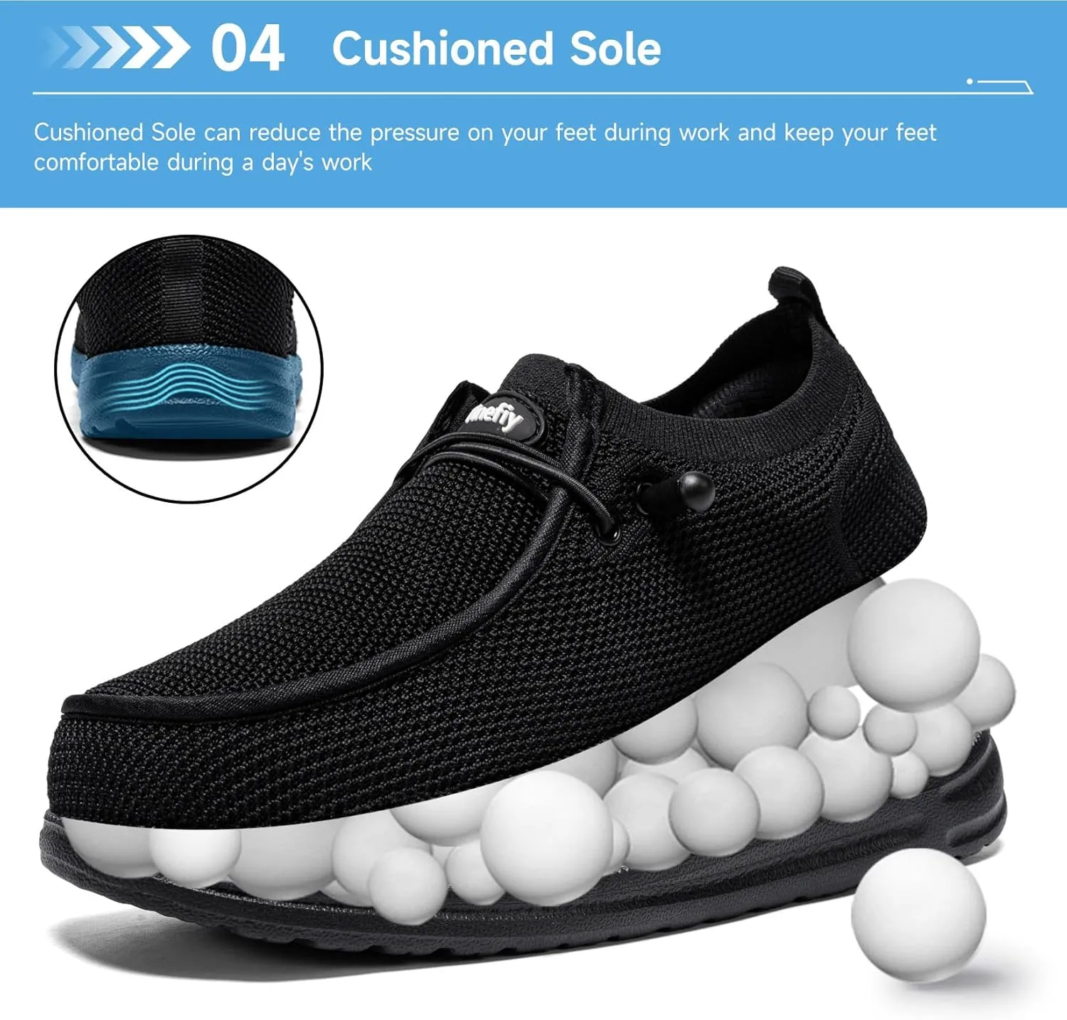 Tinefiy Steel Toe Shoes for Women Lightweight Comfortable Slip On Safety Work Sneakers Cushion Puncture Proof Shoes Indestructible Shoe