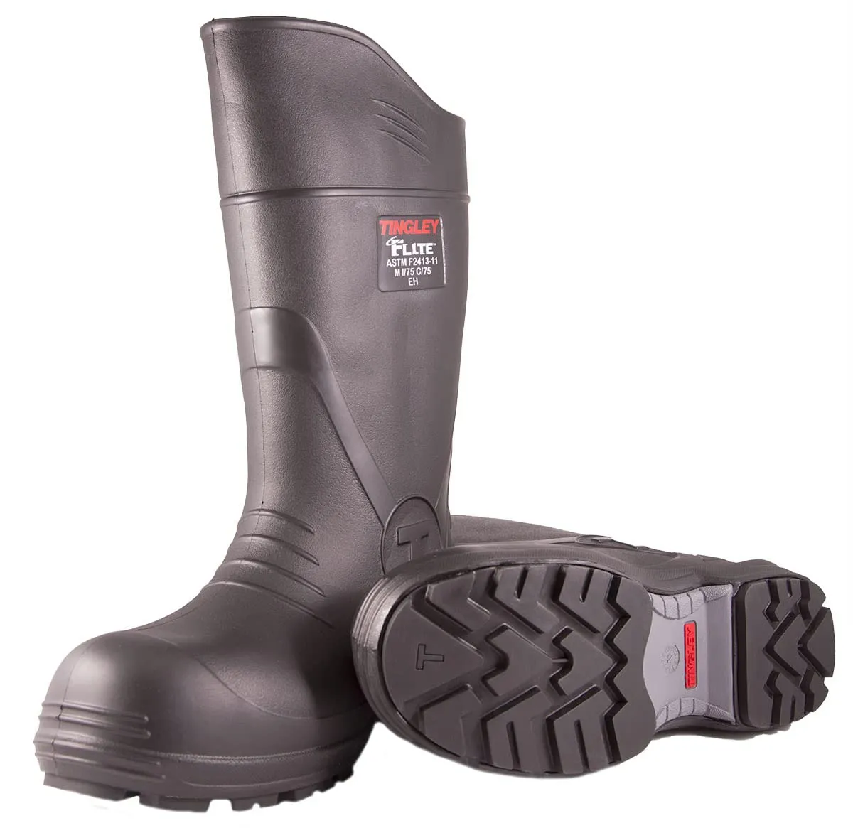 Tingley Flite 27251 Composite Safety Toe Knee Boot With Cleated Outsole, Men's 10 / Women's 12, Black