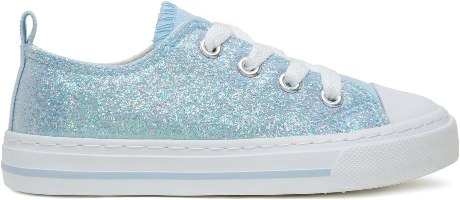 ToandonToddler Kids Sneakers Sparkle Fashion Glitter Sequins Canvas Shoes
