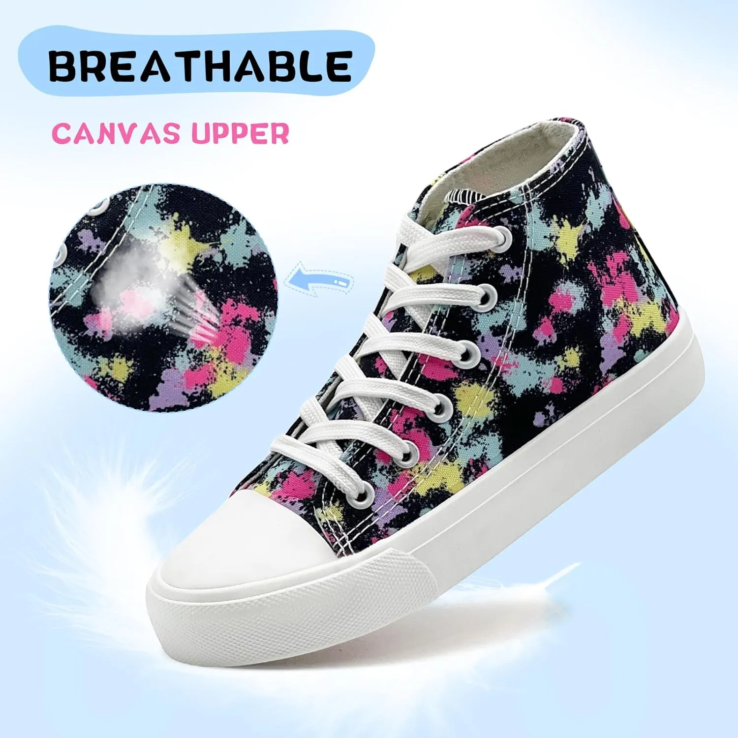 Toddler/Little Sneakers for Girls Boys Kids Fashion High Tops Canvas Shoes Classic Casual Tennis Shoes Colorful Shoes
