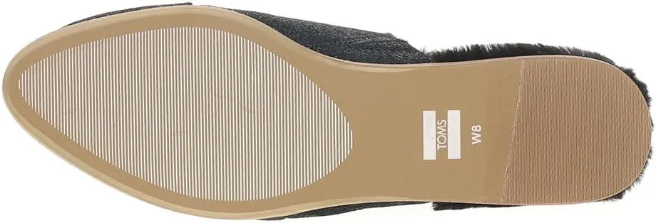 TOMS Womens Jade Metallic Suede Mules Flats Casual - Black