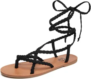 Trary Sandals Women, Lace Up Sandals for Women, Sandals for Women Dressy Summer, Open Toe Gladiator Sandals, Flat Sandals for Women Dressy, Beach Sandals for Women, Summer Sandals for Women 2023