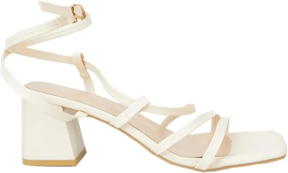 UIKGITP Women Square Toe Chunky Block Heels Strappy Sandals Ankle Buckle Platform Prom Heeled Pumps Wedding Party Evening Shoes