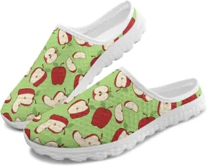 UNICEU Fruit Print Slip On Shoes for Women Backless Breathable Mules Comfortable Non Slip Sneakers for Walking Work