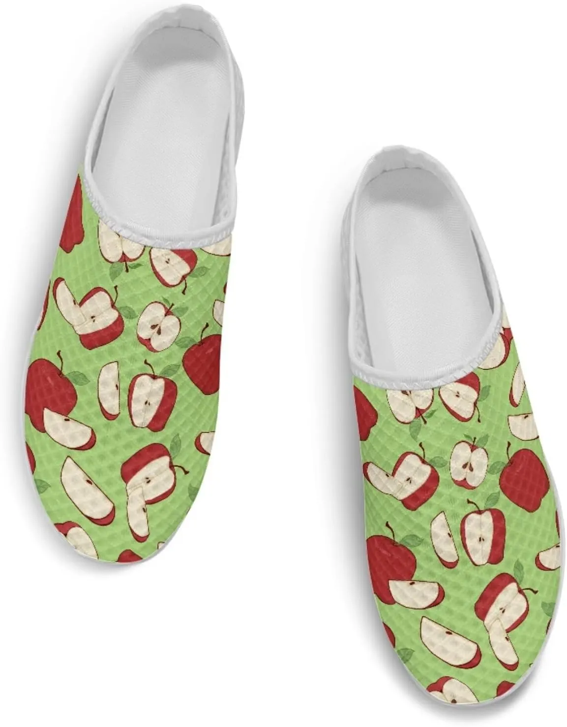 UNICEU Fruit Print Slip On Shoes for Women Backless Breathable Mules Comfortable Non Slip Sneakers for Walking Work