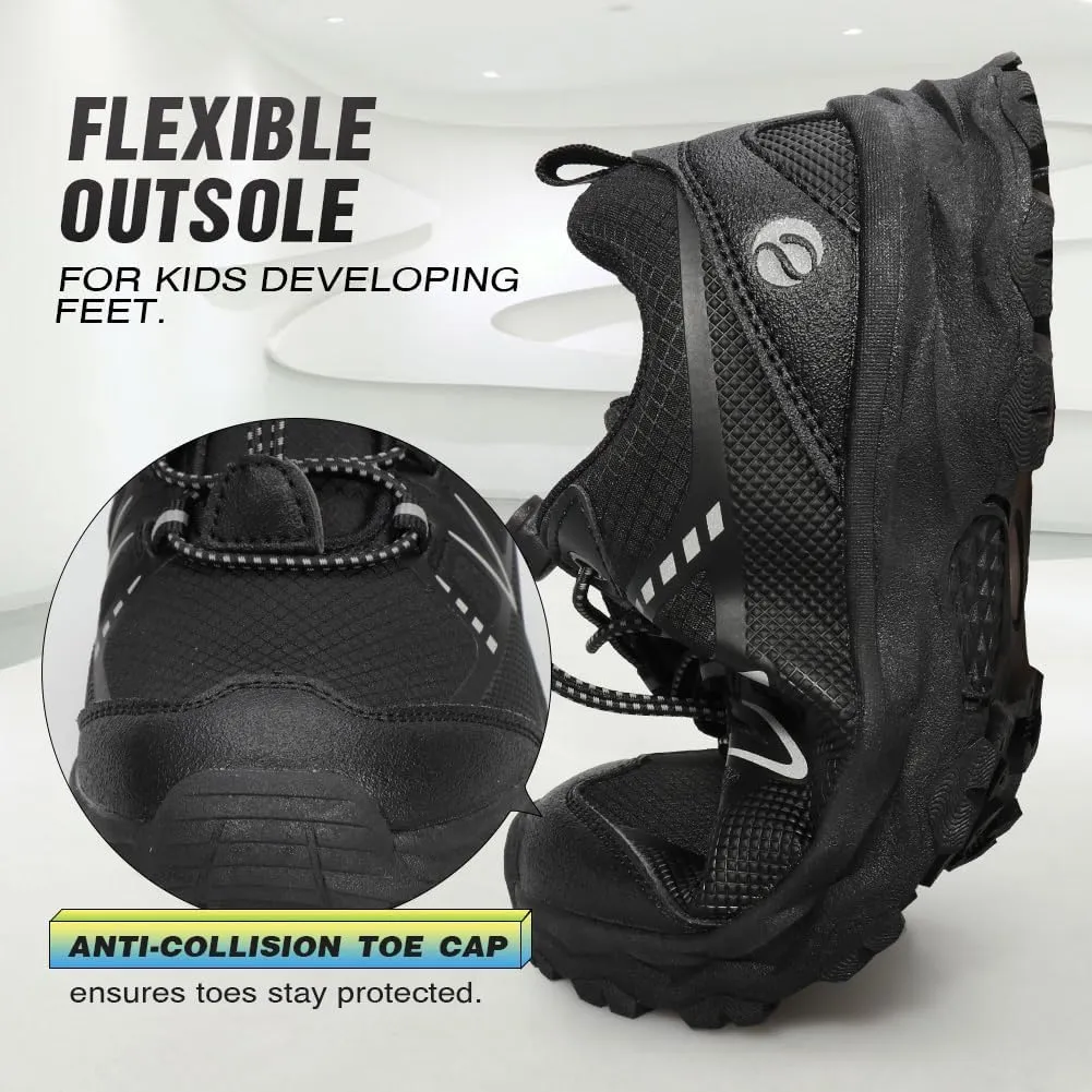 UOVO Girls Boys Hiking Shoes Boys Girls Waterproof Sneakers Kids Running Tennis Outdoor Shoes Non-Slip Lightweight