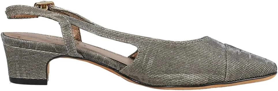 VANELi Womens Aliz Round Toe Slingback Pumps Dress Casual Low Heel 1-2" - Black