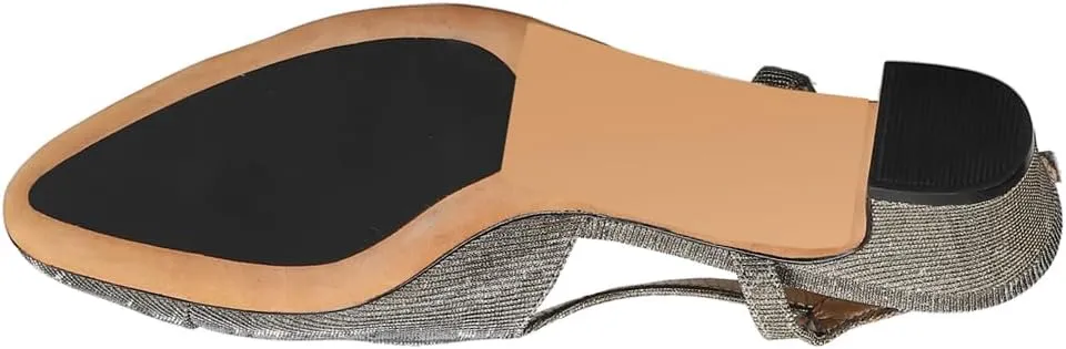 VANELi Womens Aliz Round Toe Slingback Pumps Dress Casual Low Heel 1-2" - Black