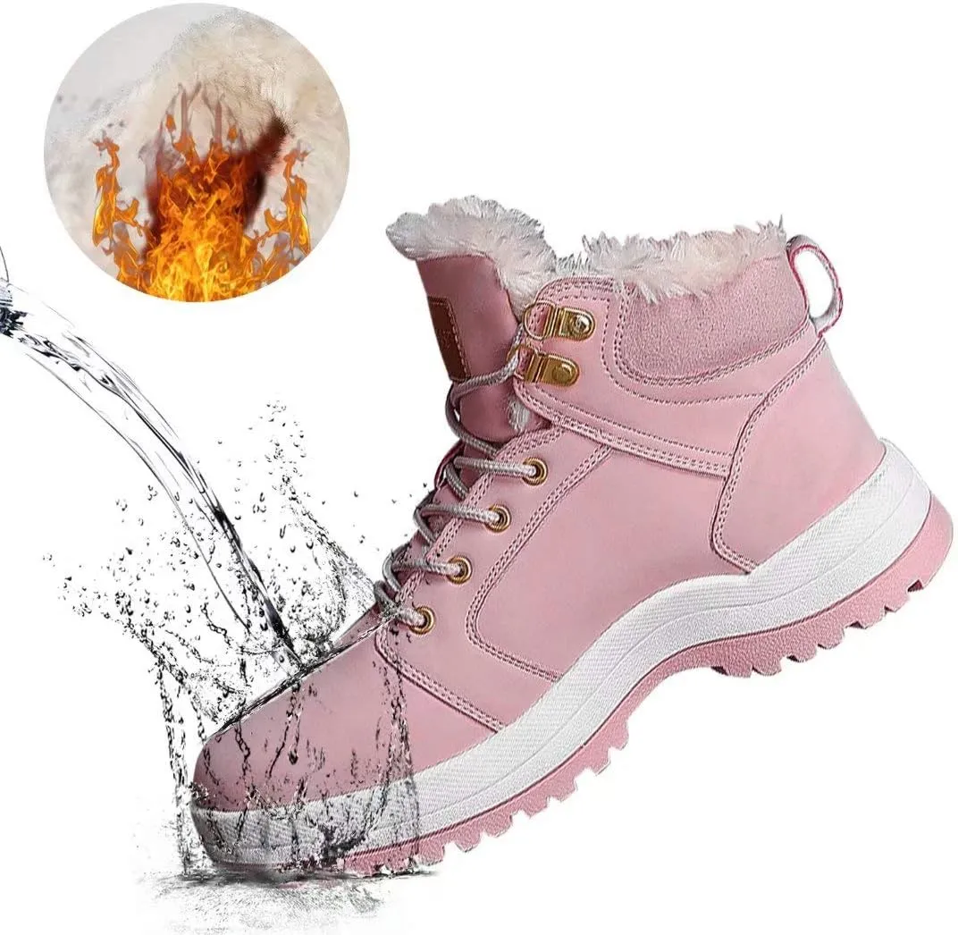 visionreast Men Womens Winter Snow Boots Insulated Outdoor Hiking Shoes Fur Lined Warm Boots