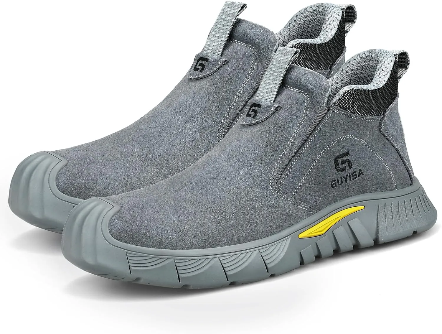 Welding Boots for Men,Slip On Steel Toe Work Boots,Construction Fireproof Men's Steel Toe Shoes,Indestructible Safety Toe Work Shoes.