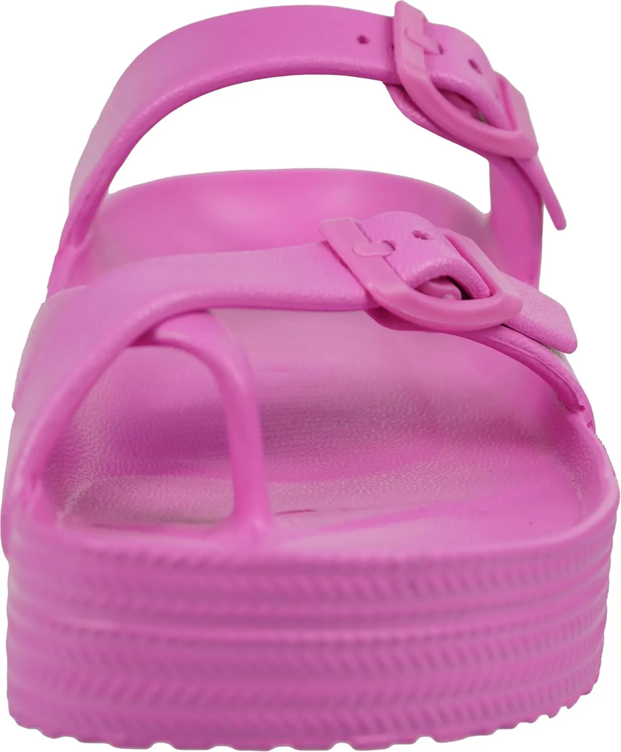 Weweya Womens Sandal with Arch Support - Adjustable Buckle Straps Beach Slides - Summer Lightweight Flip Flops Sandals
