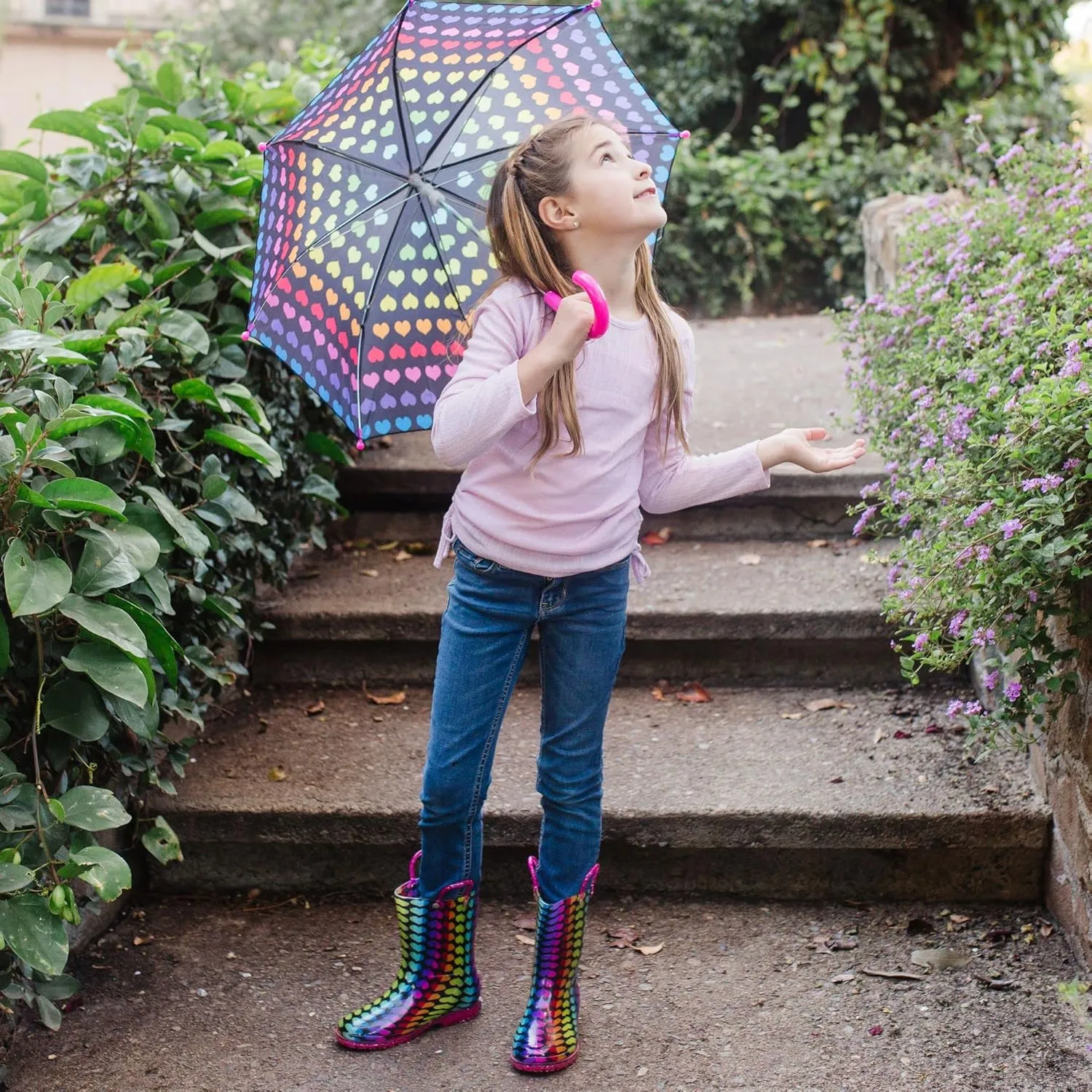 Wildkin Kids Rain Boots – 100% Waterproof with Slip-Resistant Tread & Easy Pull Handles