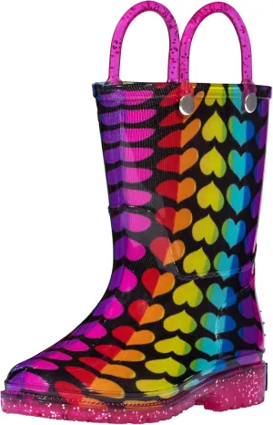 Wildkin Kids Rain Boots – 100% Waterproof with Slip-Resistant Tread & Easy Pull Handles