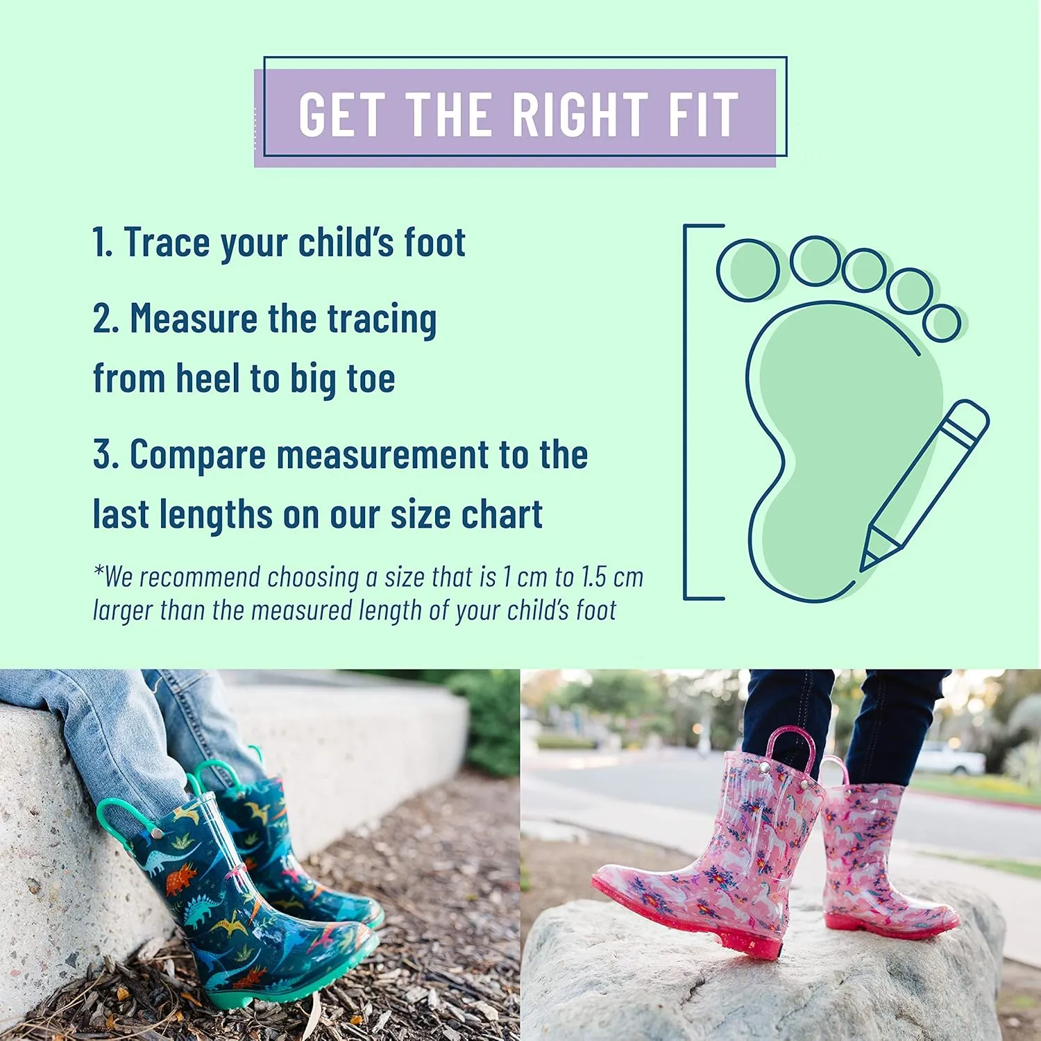 Wildkin Kids Rain Boots – 100% Waterproof with Slip-Resistant Tread & Easy Pull Handles