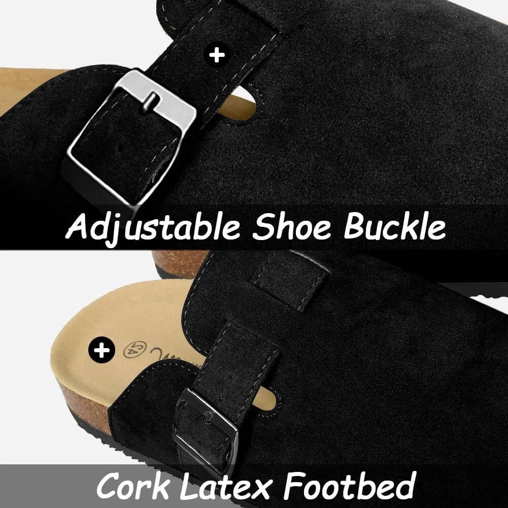 WINSEAD Clogs for Women Men Dupes Unisex Slip-on Potato Shoes Footbed Suede Cork Clogs and Mules