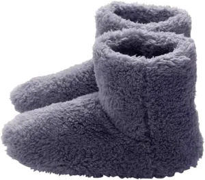 Winter Electric Heated Plush Snow Boots USB Skiing Boot for Comfy Warmth Pink Gray One Size Women Men Winter Foot Warmer Shoes Soft Electric Heating Shoes USB Electric Heating Snow