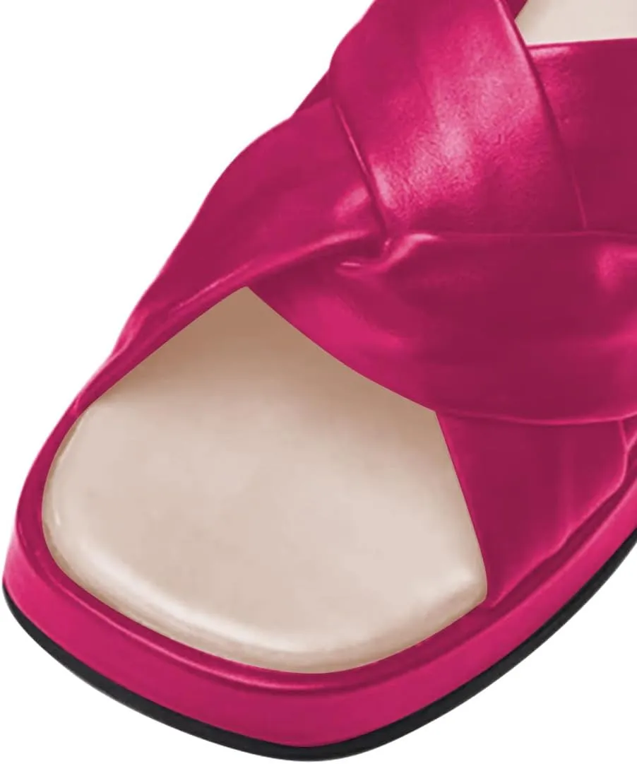 Women Classic Soft Insole Open Toe Platform Wedge Mules Slip on Casual Daily Indoor Outdoor Slide Sandals Size 4-16 US
