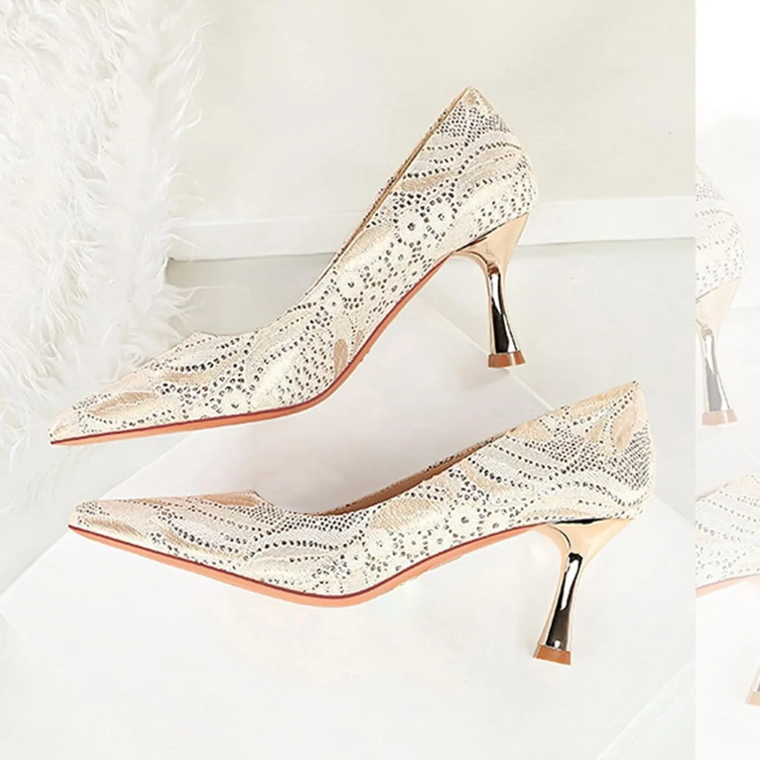Women Sandal Stiletto Heel Close Pointed Toe Sandal Summer Slip On Wedding Party Work Pumps Comfort Casual Shoes