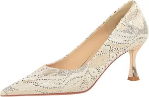 Women Sandal Stiletto Heel Close Pointed Toe Sandal Summer Slip On Wedding Party Work Pumps Comfort Casual Shoes