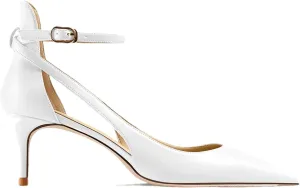 Women's Ankle Strap Heels, Luxury Leather Pointed Toe Party