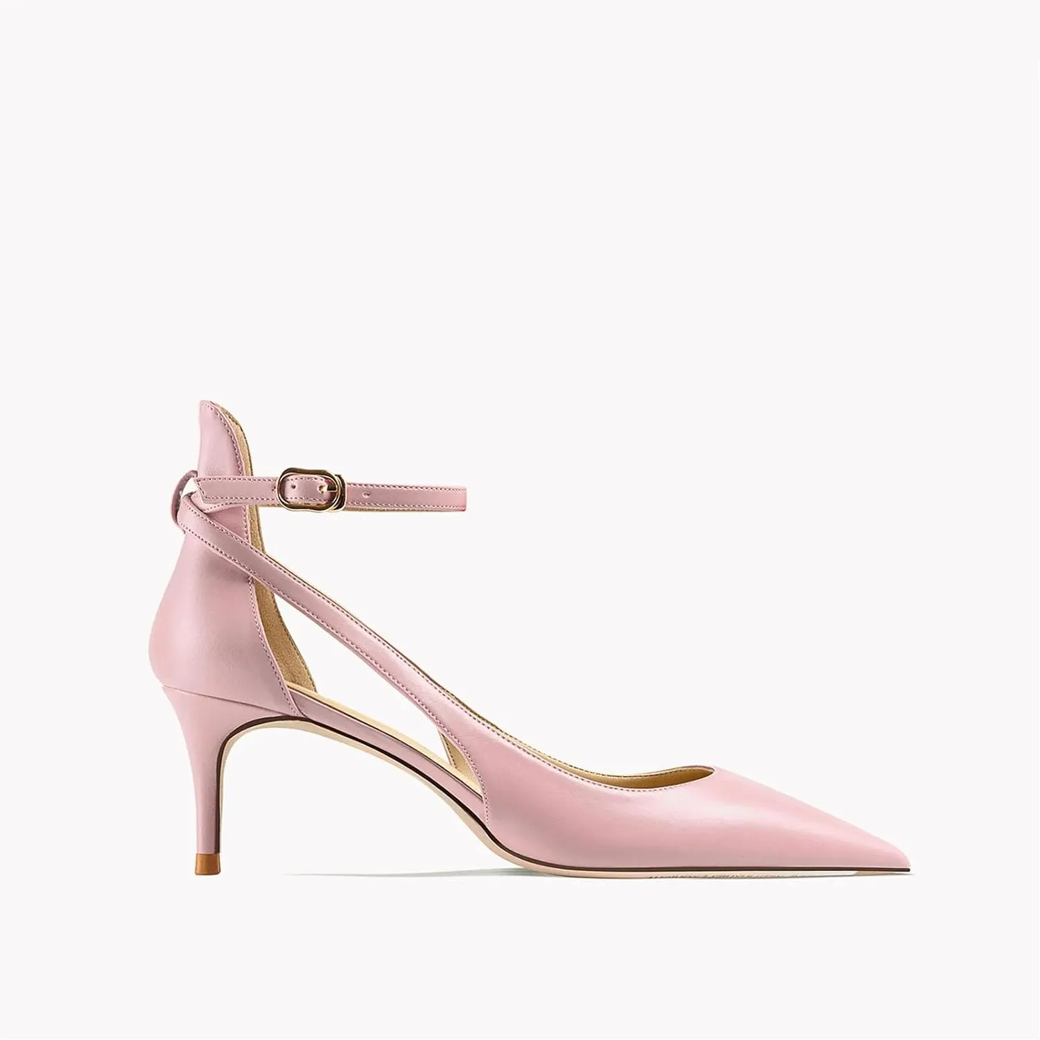 Women's Ankle Strap Heels, Luxury Leather Pointed Toe Party