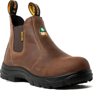 Women's ASTM & CSA Certified Composite Toe Chelsea Work Boots – 100% Leather, Lightweight, I/C/EH/PR/ESR, Oil/Slip/Heat Resistant, Rubber Outsole, Safety Boots 666