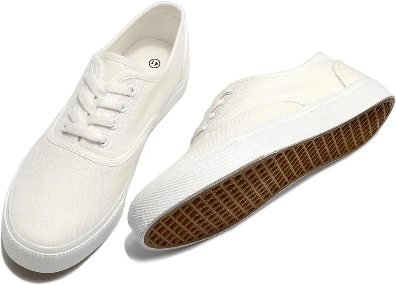 Women's Canvas Shoes Low Top Fashion Classic Slip on Canvas Sneakers Lace-up Walking Shoes Tennis Shoes