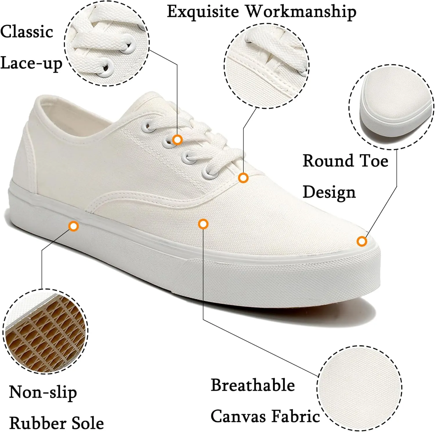 Women's Canvas Shoes Low Top Fashion Classic Slip on Canvas Sneakers Lace-up Walking Shoes Tennis Shoes
