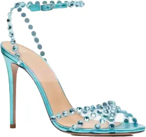 Women's Champagne Crystal Sandals, Multi-Rhinestone Evening Heels