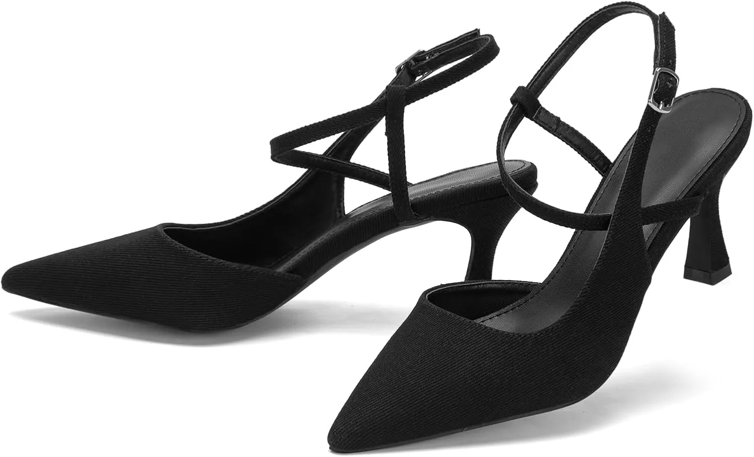 Women's Close Pointed Toe Strappy High Heels Stiletto Slingback Pumps Elegant D'Orsay Dress Wedding Party Shoes