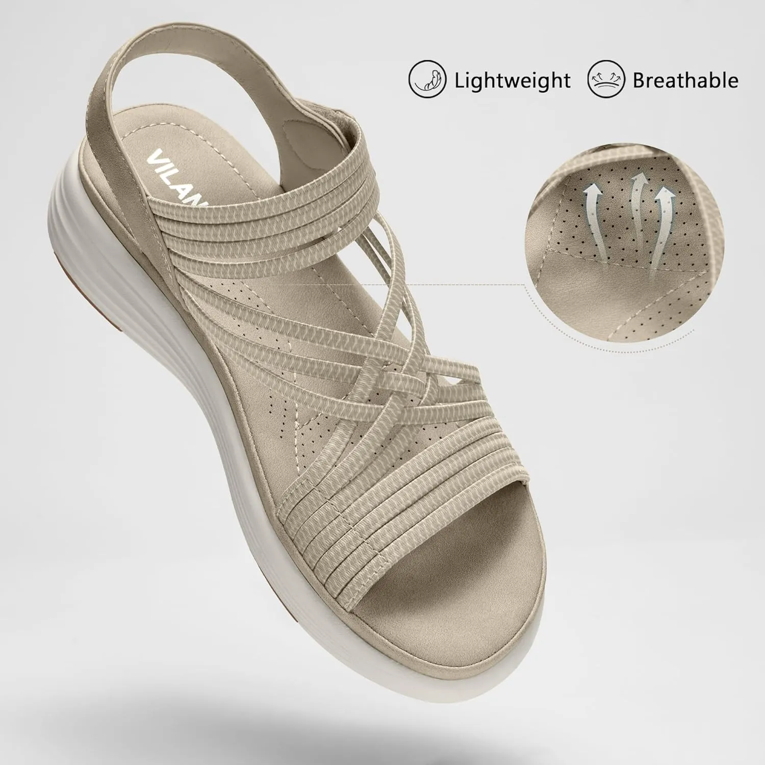 Women's Comfortable Walking Sandals with Elastic Strap LightWeight Sandals for Women 2025 Summer Dressy