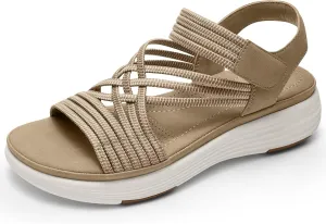 Women's Comfortable Walking Sandals with Elastic Strap LightWeight Sandals for Women 2025 Summer Dressy